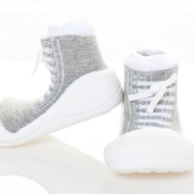 Attipas Sneakers-Grau- ergonomische Baby Lauflernschuhe, atmungsaktive Kinder Hausschuhe ABS Socken Babyschuhe Antirutsch