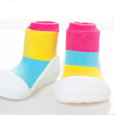 Attipas Together-Pink- ergonomische Baby Lauflernschuhe, atmungsaktive Kinder Hausschuhe ABS Socken Babyschuhe Antirutsch  20