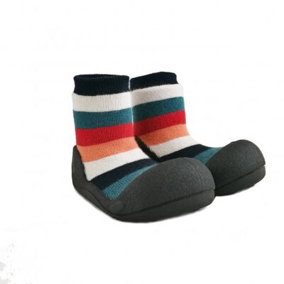 Attipas Rainbow-Weiß- ergonomische Baby Lauflernschuhe, atmungsaktive Kinder Hausschuhe ABS Socken Babyschuhe Antirutsch  zwart 19