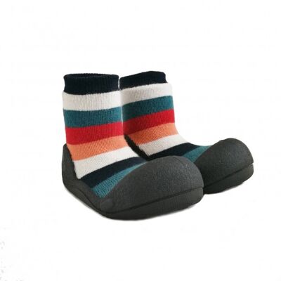 Attipas Rainbow-Weiß- ergonomische Baby Lauflernschuhe, atmungsaktive Kinder Hausschuhe ABS Socken Babyschuhe Antirutsch zwart 21.5