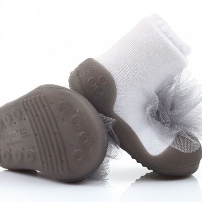 Attipas New Corsage-Grey- ergonomische Baby Lauflernschuhe, atmungsaktive Kinder Hausschuhe ABS Socken Babyschuhe Antirutsch