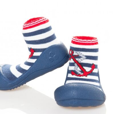 Attipas Marine-Red- ergonomische Baby Lauflernschuhe, atmungsaktive Kinder Hausschuhe ABS Socken Babyschuhe Antirutsch 25.5