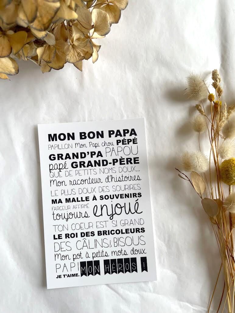 Cartolina di parole dolci per tutti i nonni