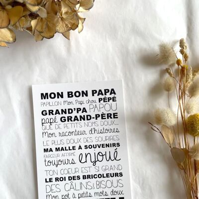 Sweet word card for all grandfathers