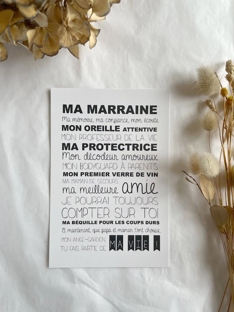 Biglietto di parole dolci per madrine