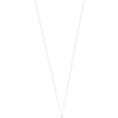Long silver necklace with Black Diamond Swarovski crystals