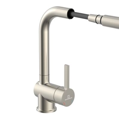 Wasserwerk kitchen faucet WK 4, stainless steel look, with pull-out spout