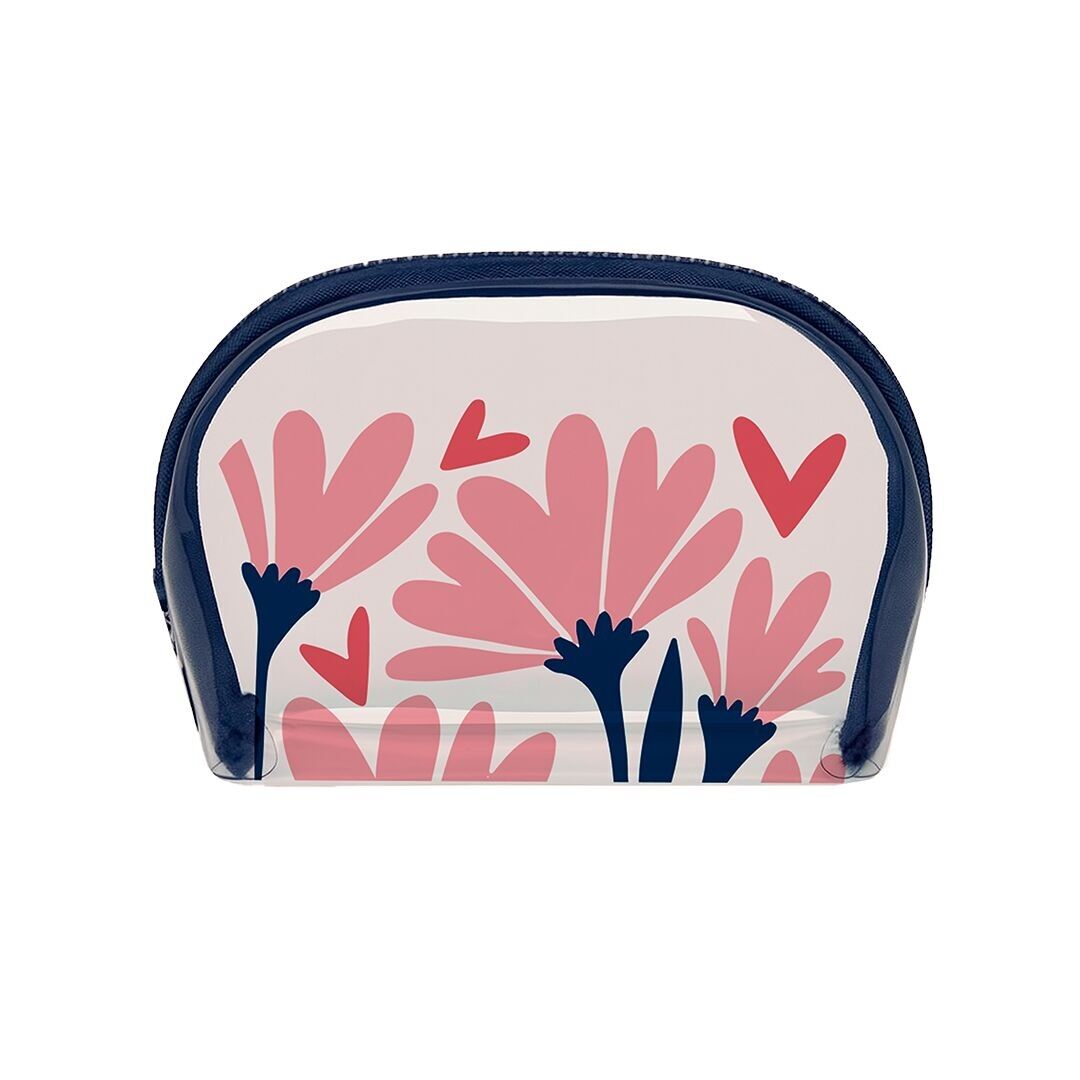 Transparent Toiletry Bag with Floral Design – Modern Style