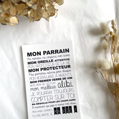 Carte à mots doux pour les parrains