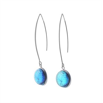 Boucles d'oreilles pendantes Vera bleu aquatique 2