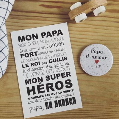 Card with lots of cute words for dads