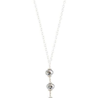 Long dragonfly necklace with black diamond Swarovski crystals