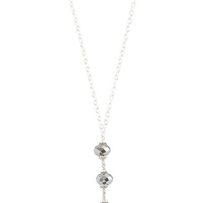 Long dragonfly necklace with Black Diamond crystals