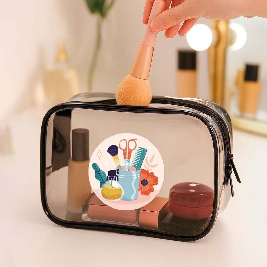 Transparent Toiletry Bag – “Beauty Essentials” Design