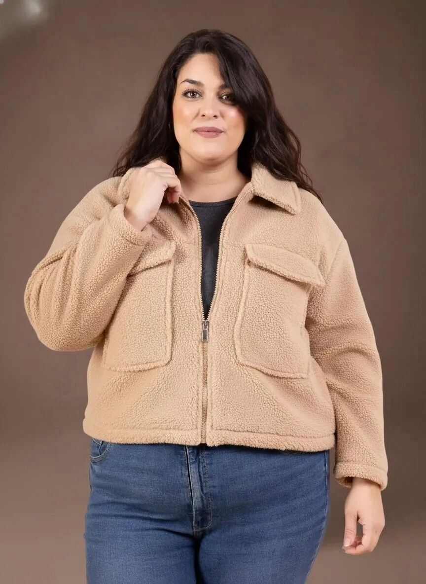 GRANDE TAILLE Veste moumoute zip poches PV2548GT