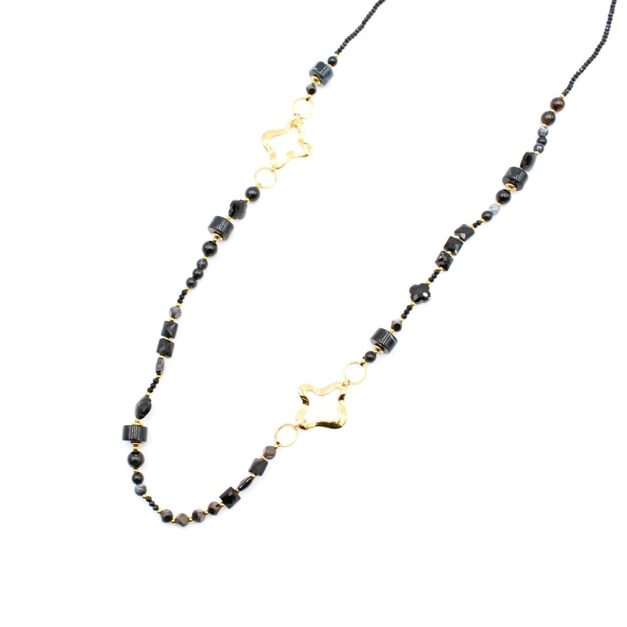 Collana alla moda con cristalli neri