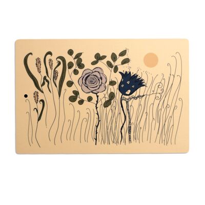 Pink and Blue Flower cutting board