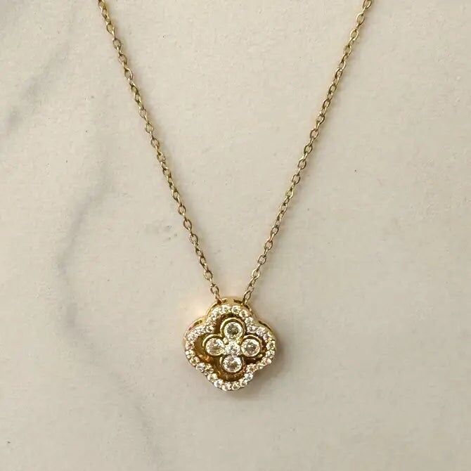 Maria Blumenkette mit Zirkonia-Steinen