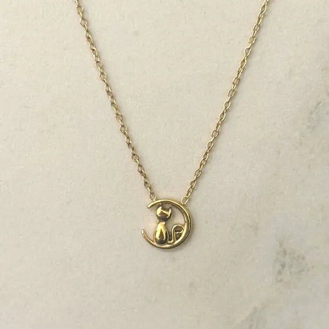 Halskette „Katze sitzt auf dem Mond“