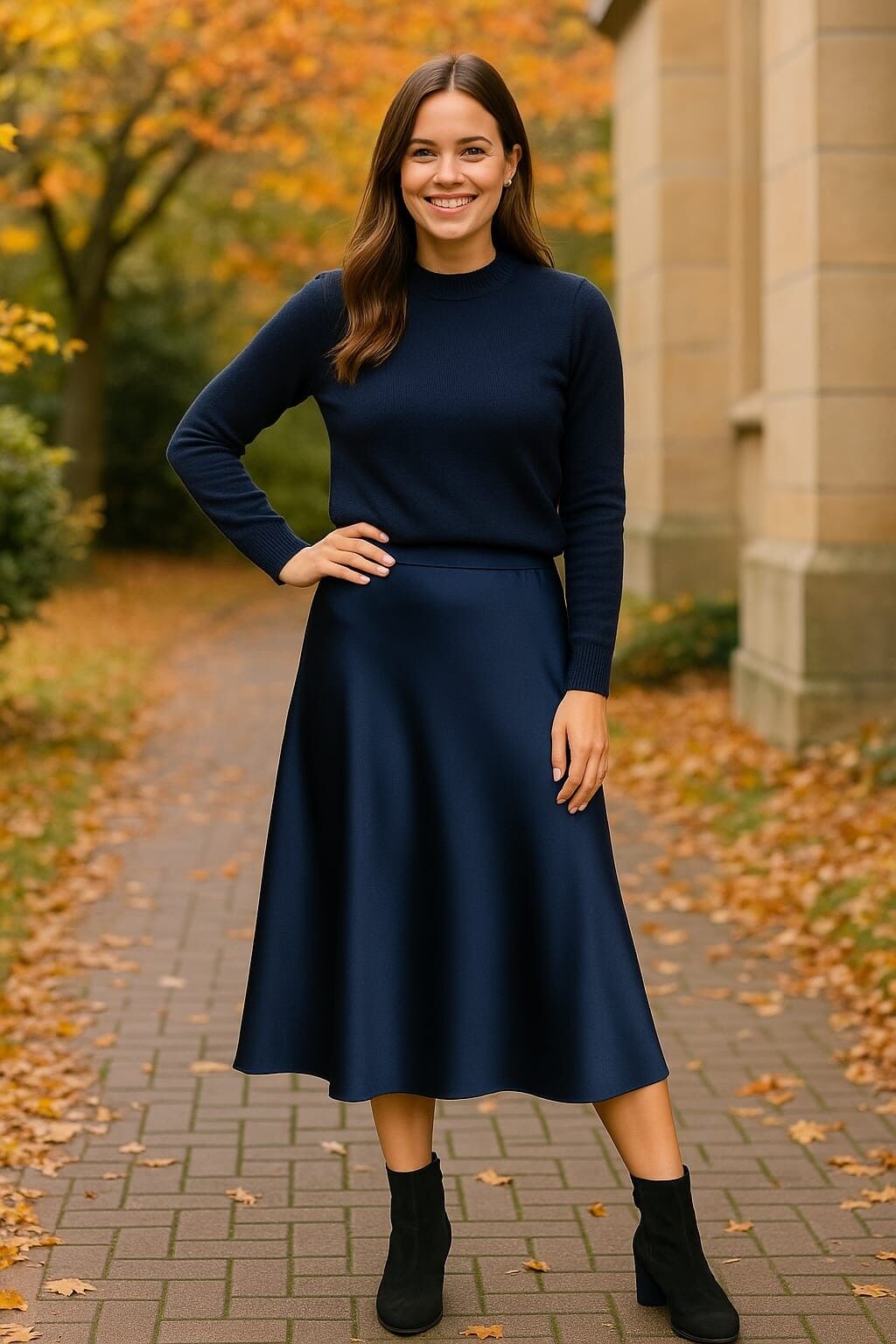 Gonna in raso semplice