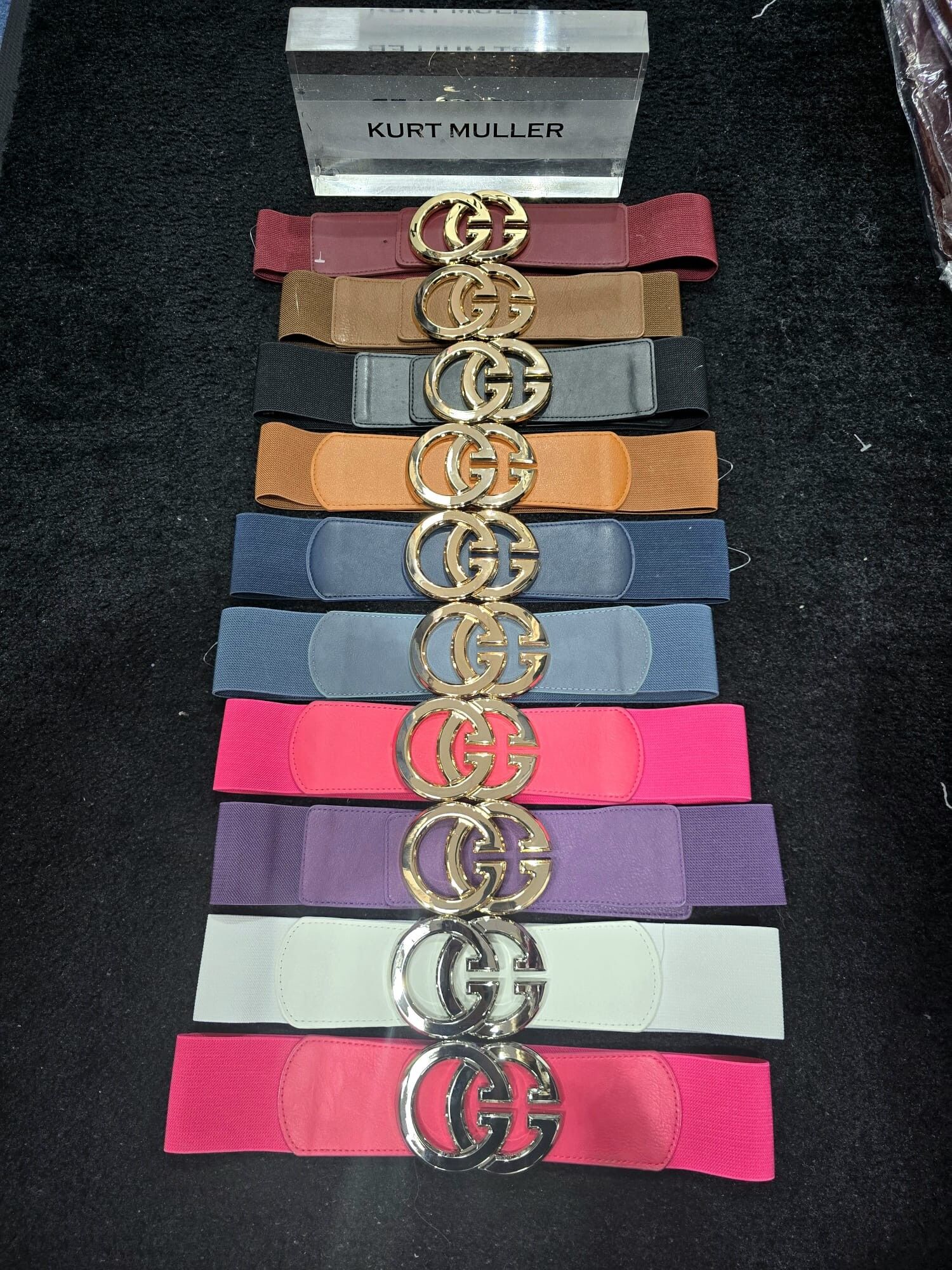 Ceintures extensibles à boucle GG argentée/dorée