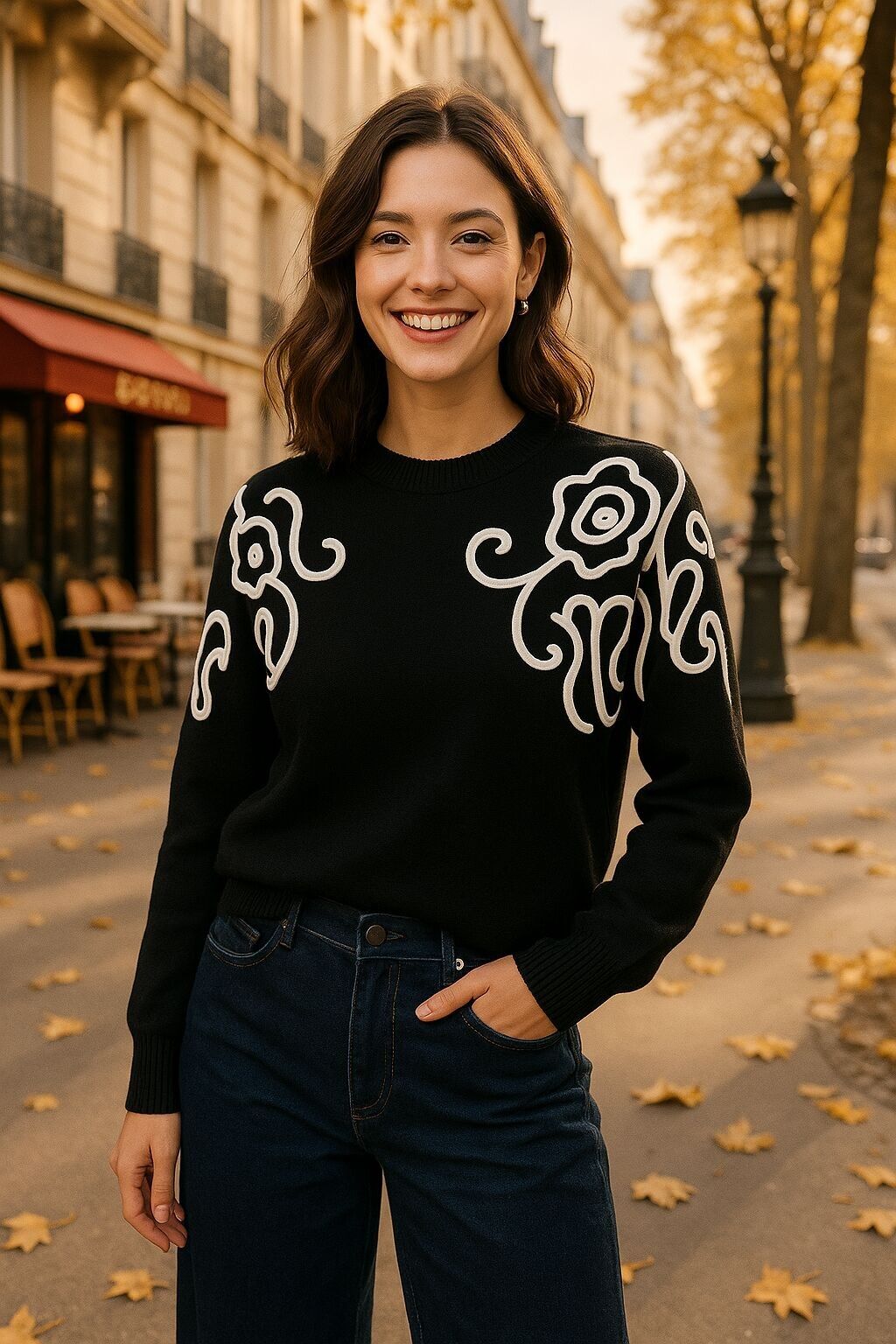 Maglione in maglia con spalle scoperte Cornelli