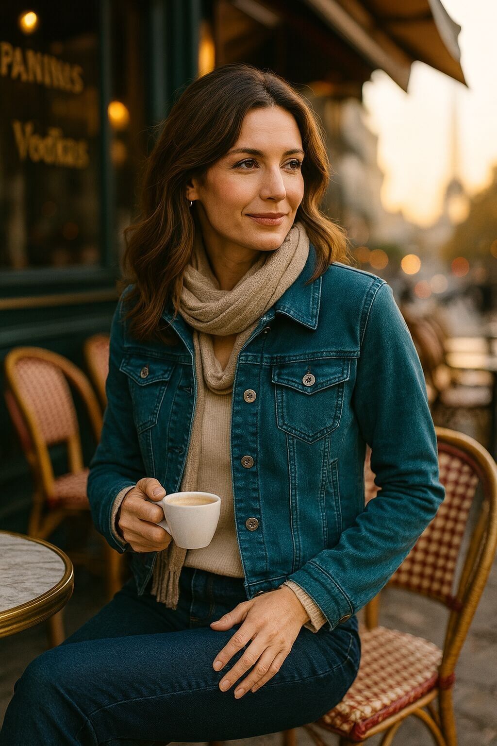 Giacca in denim bielastico Voggo blu acqua