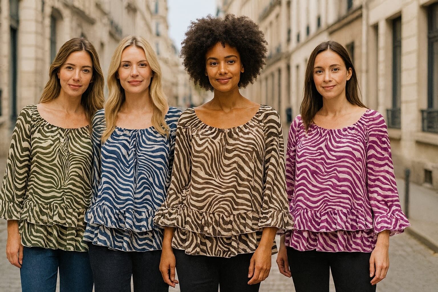 Túnica escalonada de cebra