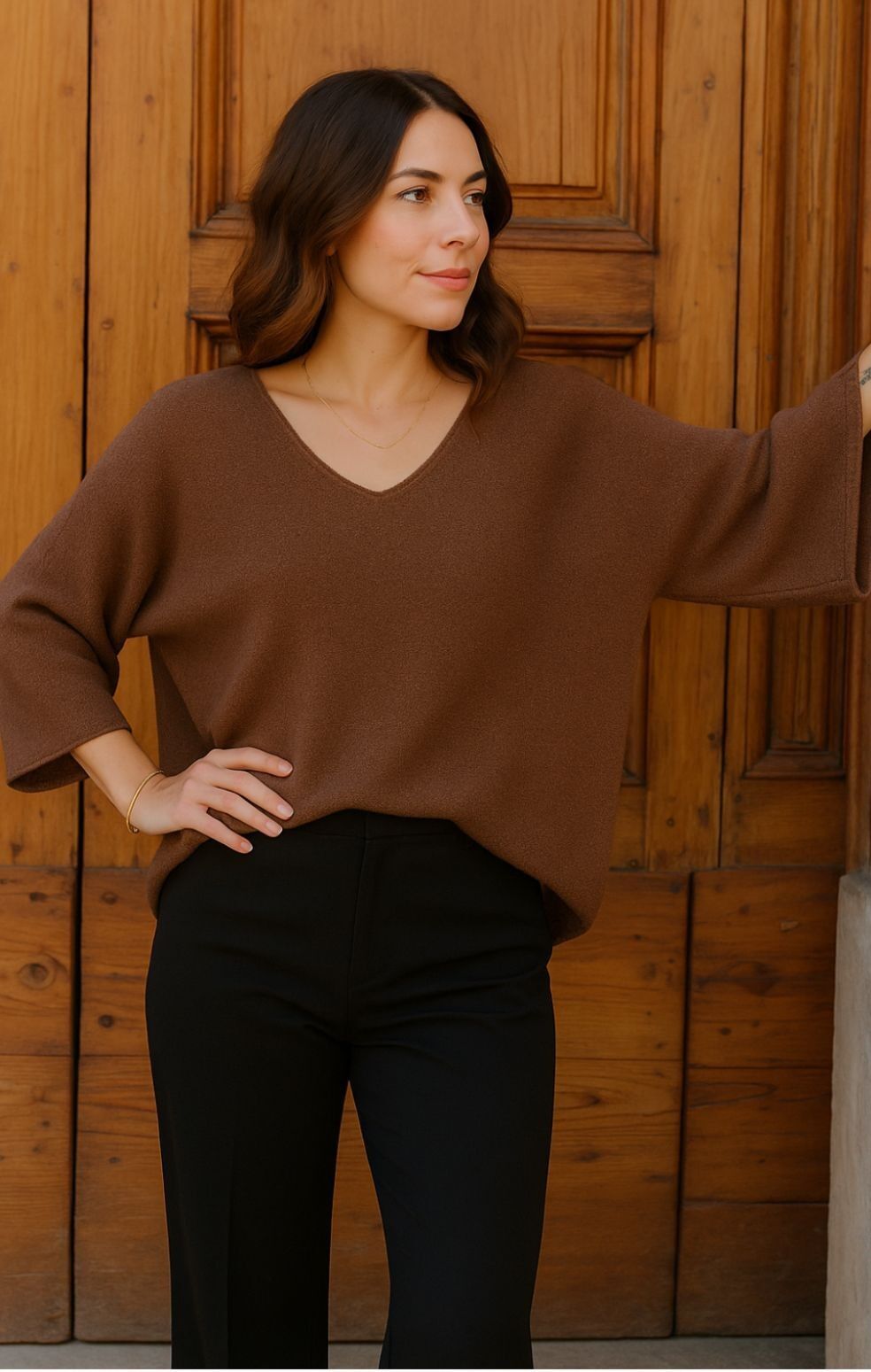 V Classic Soft touch drop sleeve Knit