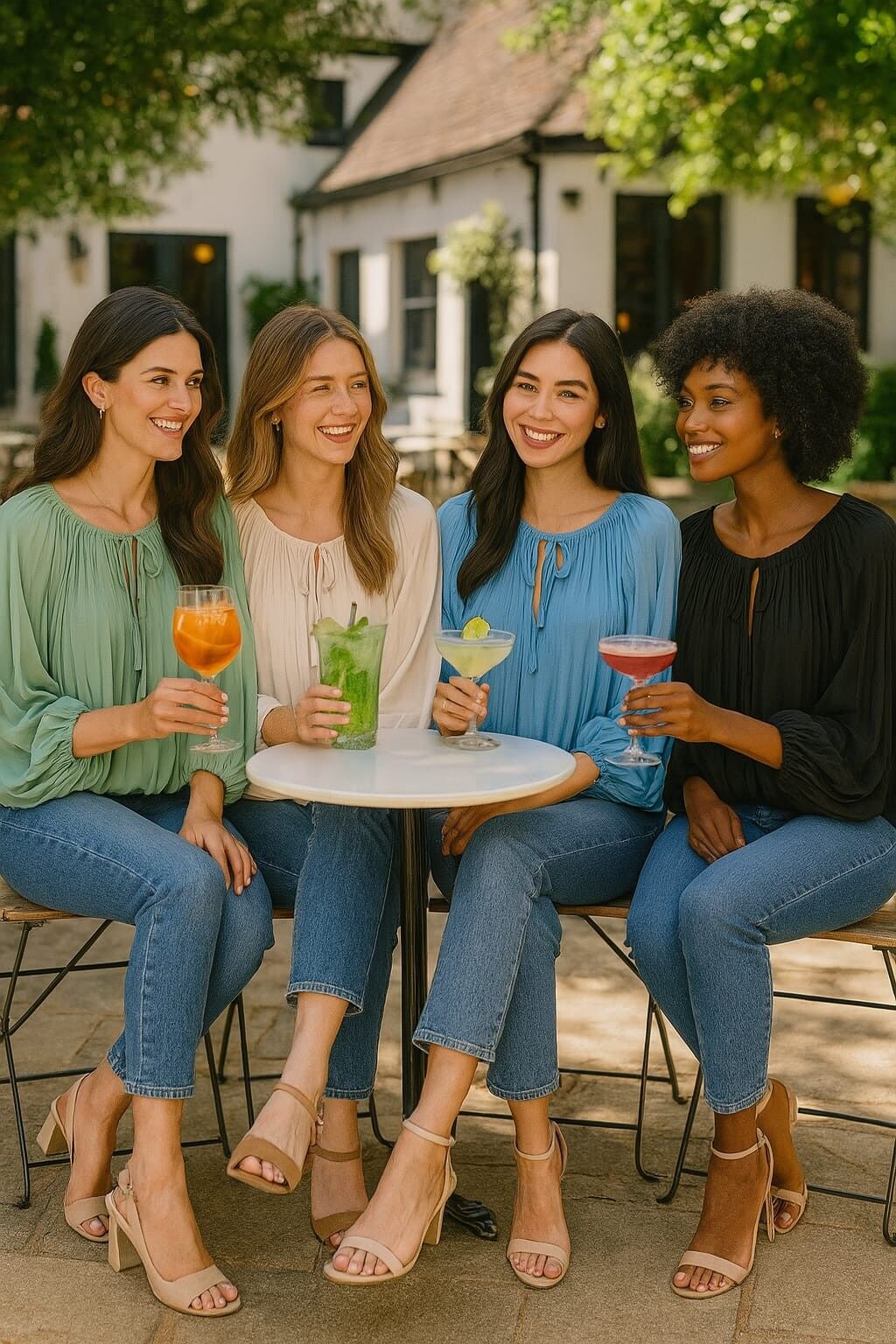 Blusa italiana plisada de manga larga