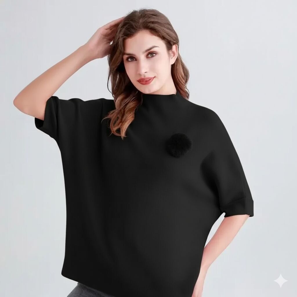 Jersey de punto de cuello alto