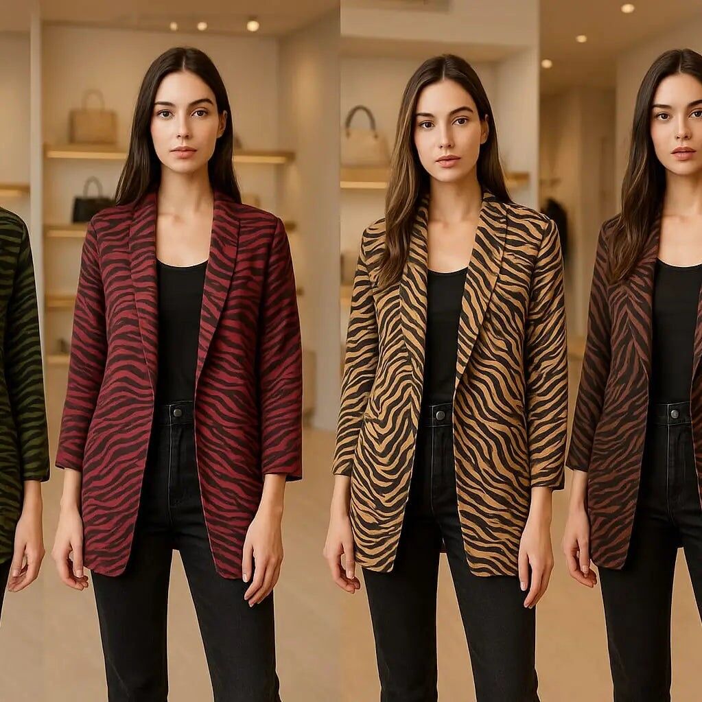 Cappotto in morbida pelle scamosciata zebrata Zuri