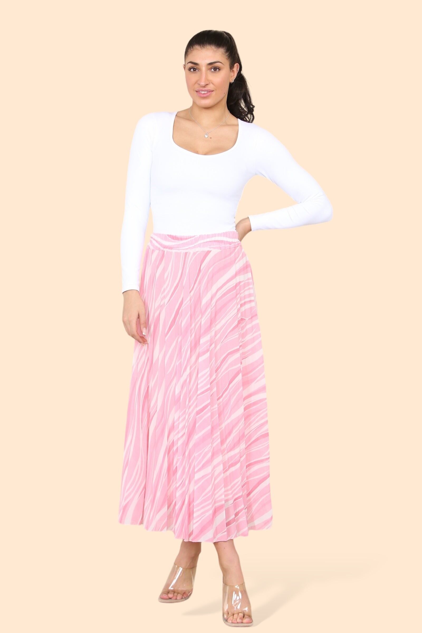 Faltenrock mit Zebra-Wellenmuster