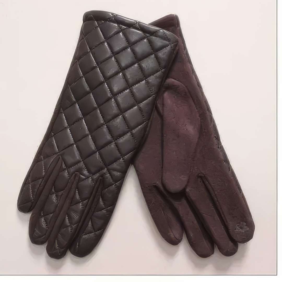 Gesteppte Handschuhe in Lederoptik