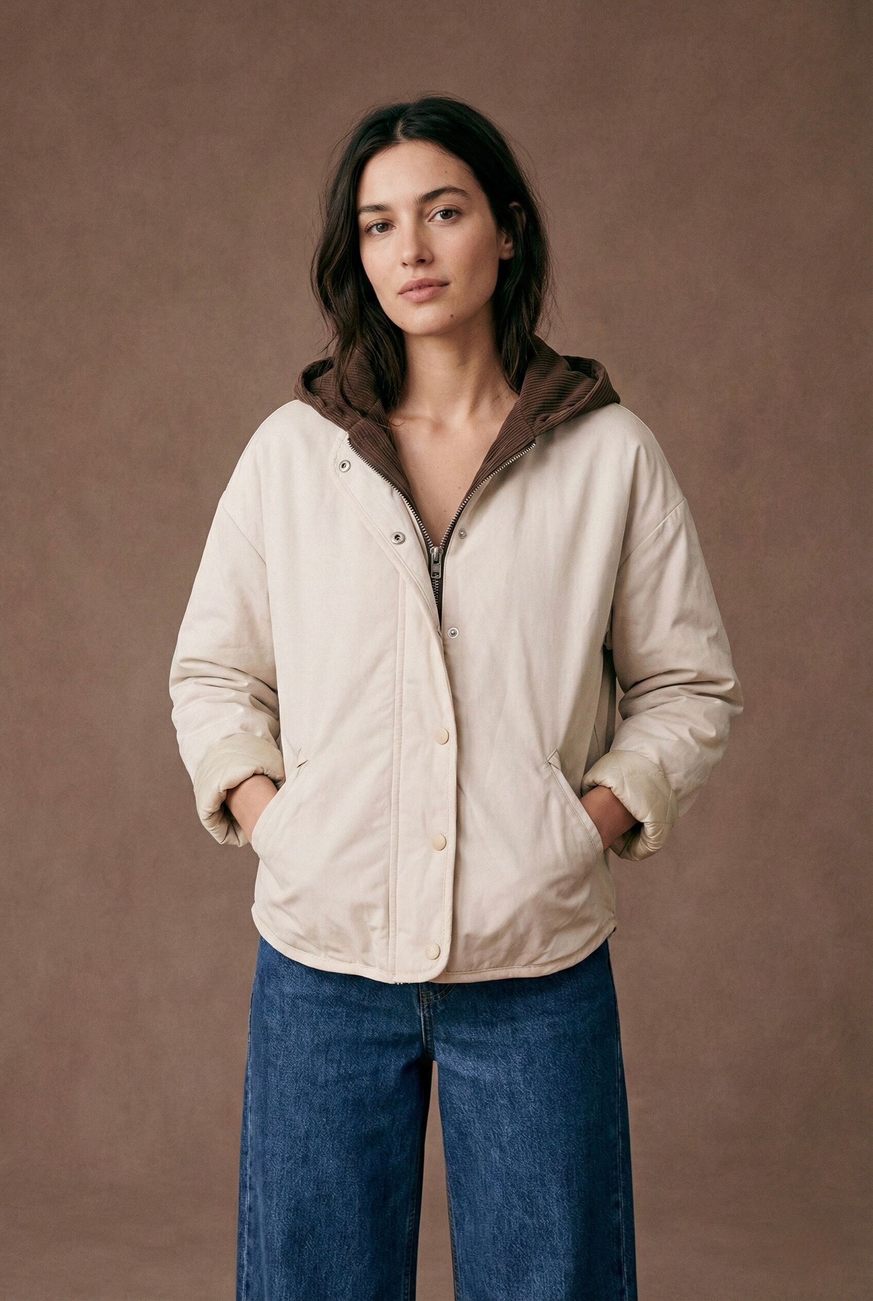 Veste matelassée à capuche velours amovible amovible PV2578