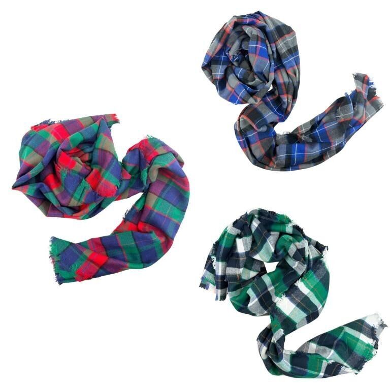 Bufanda de Algodón para Mujer con Diseño de Cuadrados