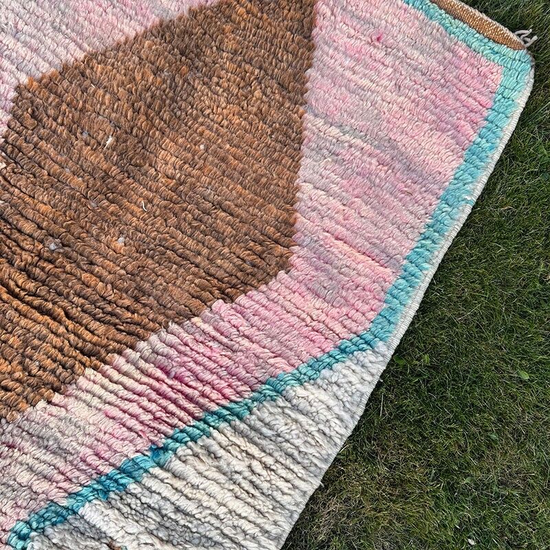 Tislit – Runner Boujaad Vintage 80×290 cm – Tappeto marocchino in lana tessuto a mano con motivo astratto colorato