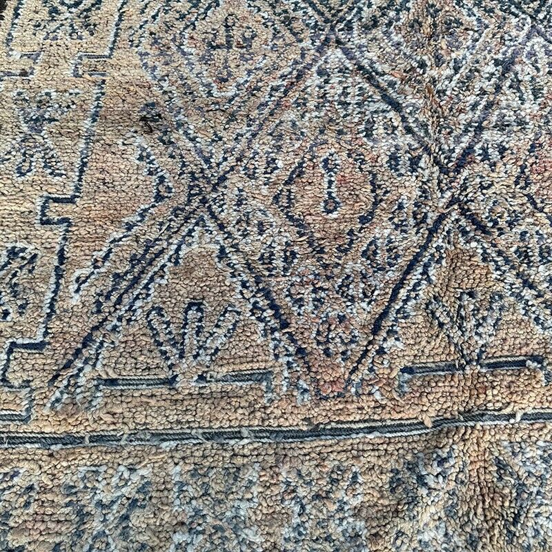 Amnay – Tappeto Beni Mguild vintage 195×335 cm – Tappeto marocchino in lana tessuto a mano con motivo a rombi