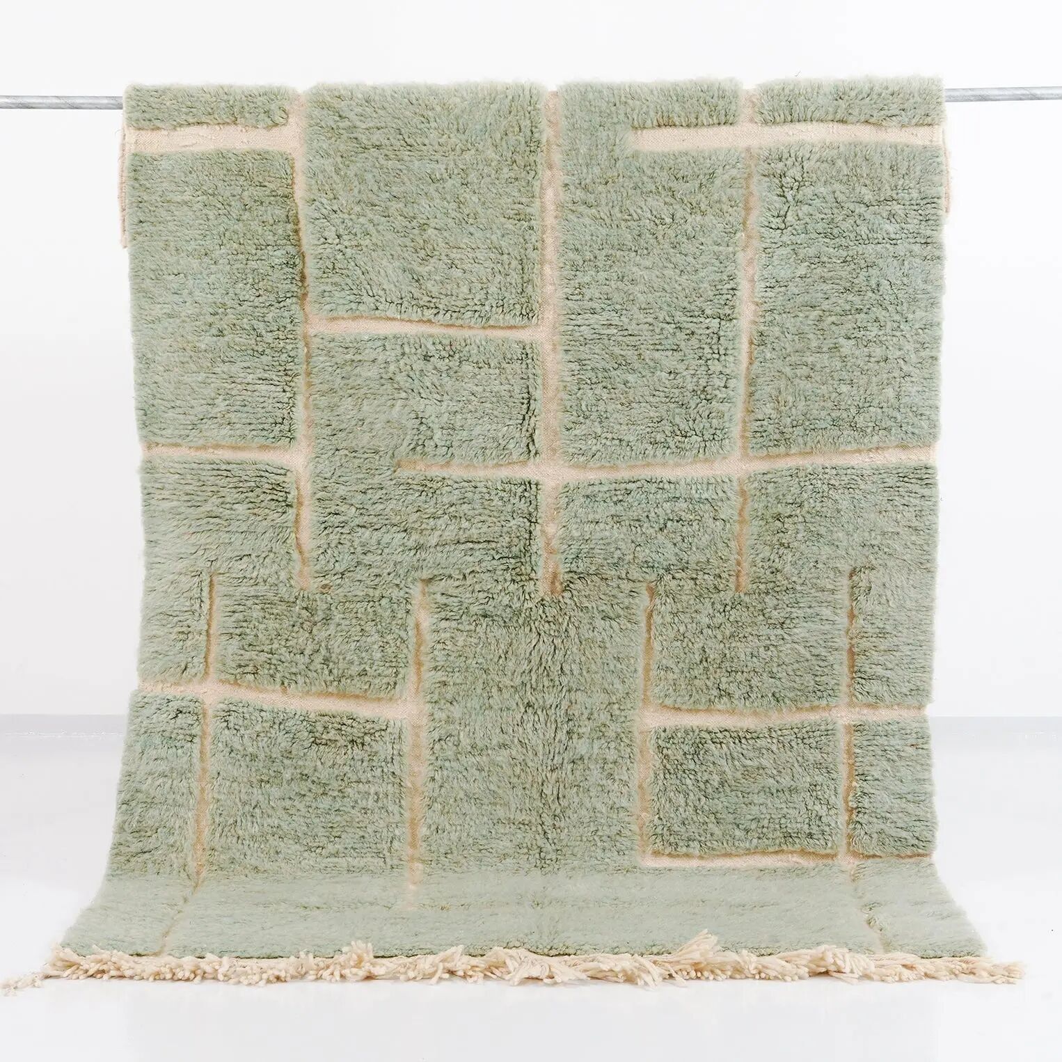 Tappeto marocchino personalizzato Olive Lattice – Tappeto Beni Ourain tessuto a mano – Su misura per il tuo stile