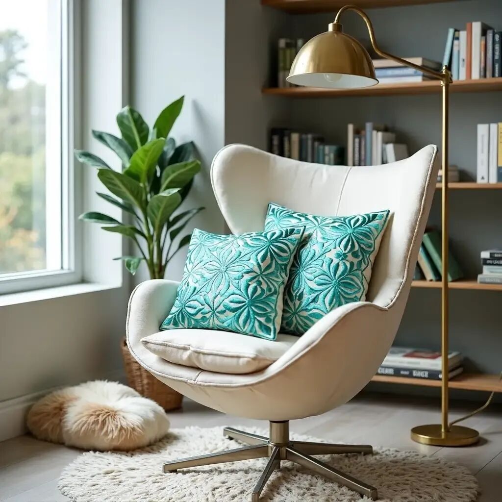 Luxurious Green Pillow Covers with Floral Embroidery – 17.4" x 17.4" – Canary Green