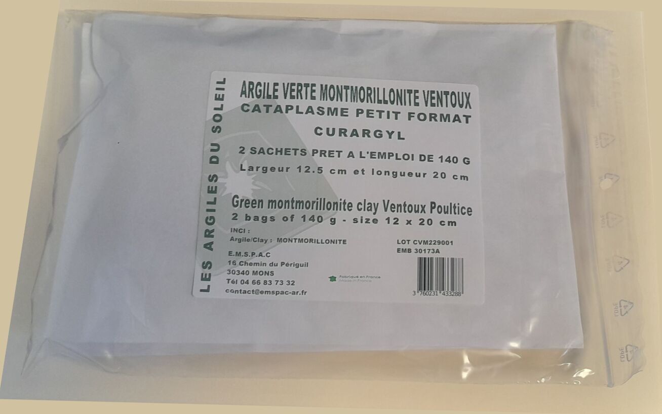 Cataplasma en argile verde montmorillonita Ventoux