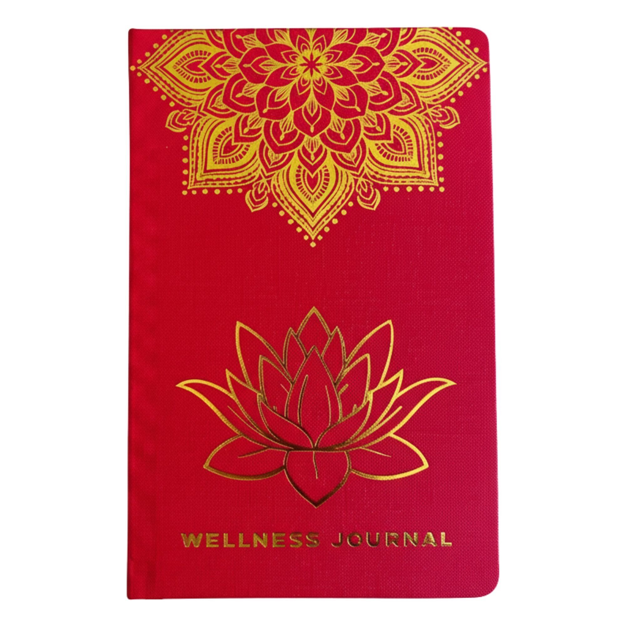 Gebundenes Wellness-Tagebuch – 120 Seiten – Rotes Mandala