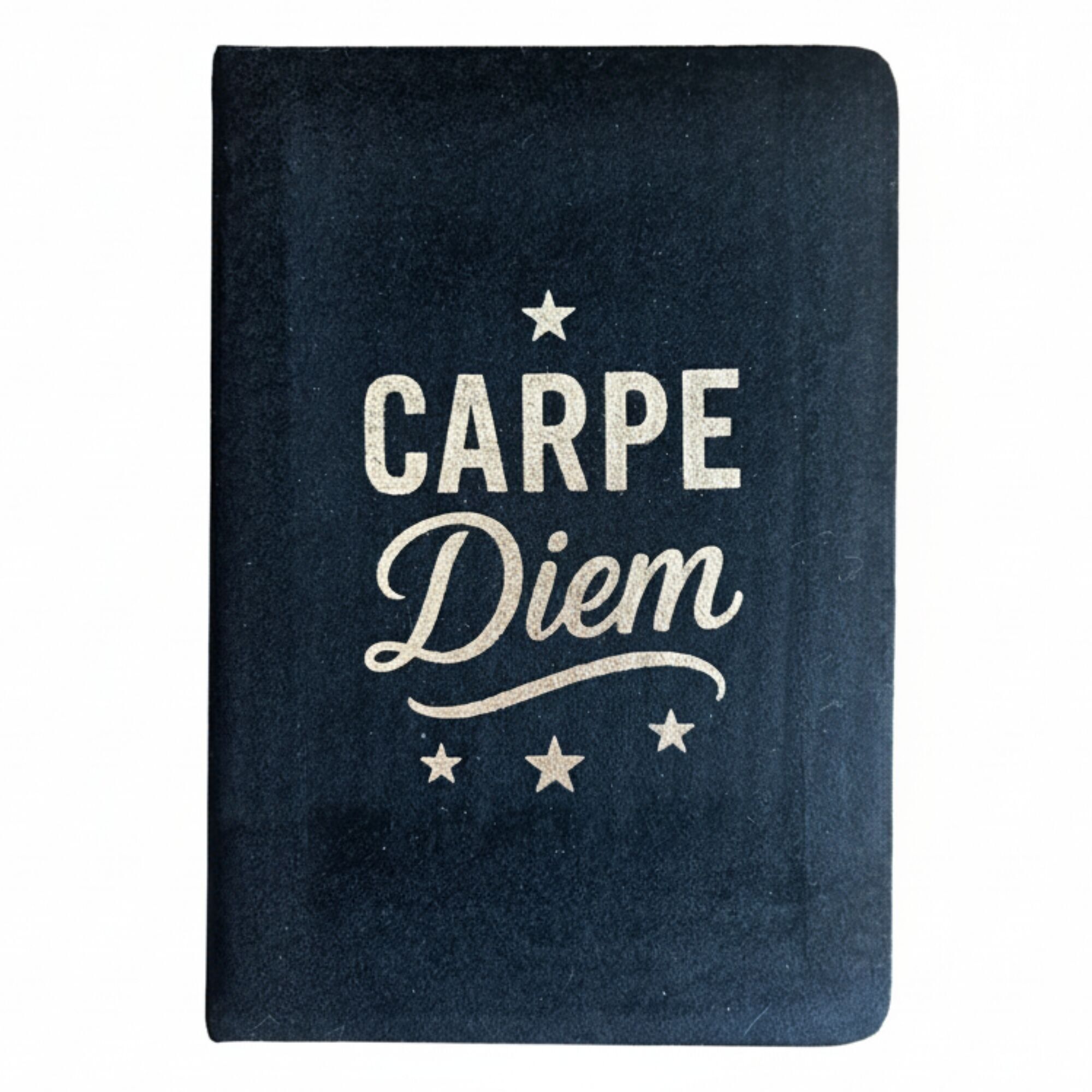 Samt-Notizbuch – Carpe Diem – 80 Seiten – Schwarz