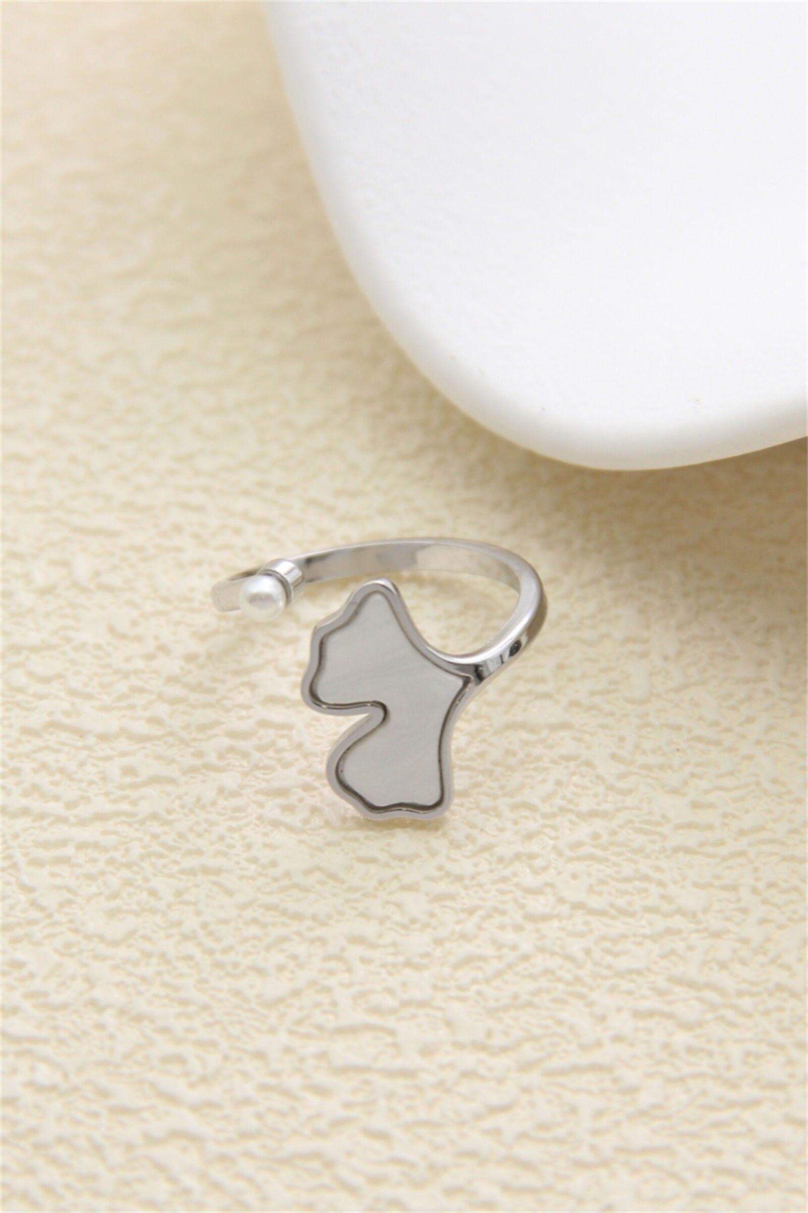 Bague Ajustable en Acier Inoxydable Nacre & Perle – Finition Dorée ou Argentée