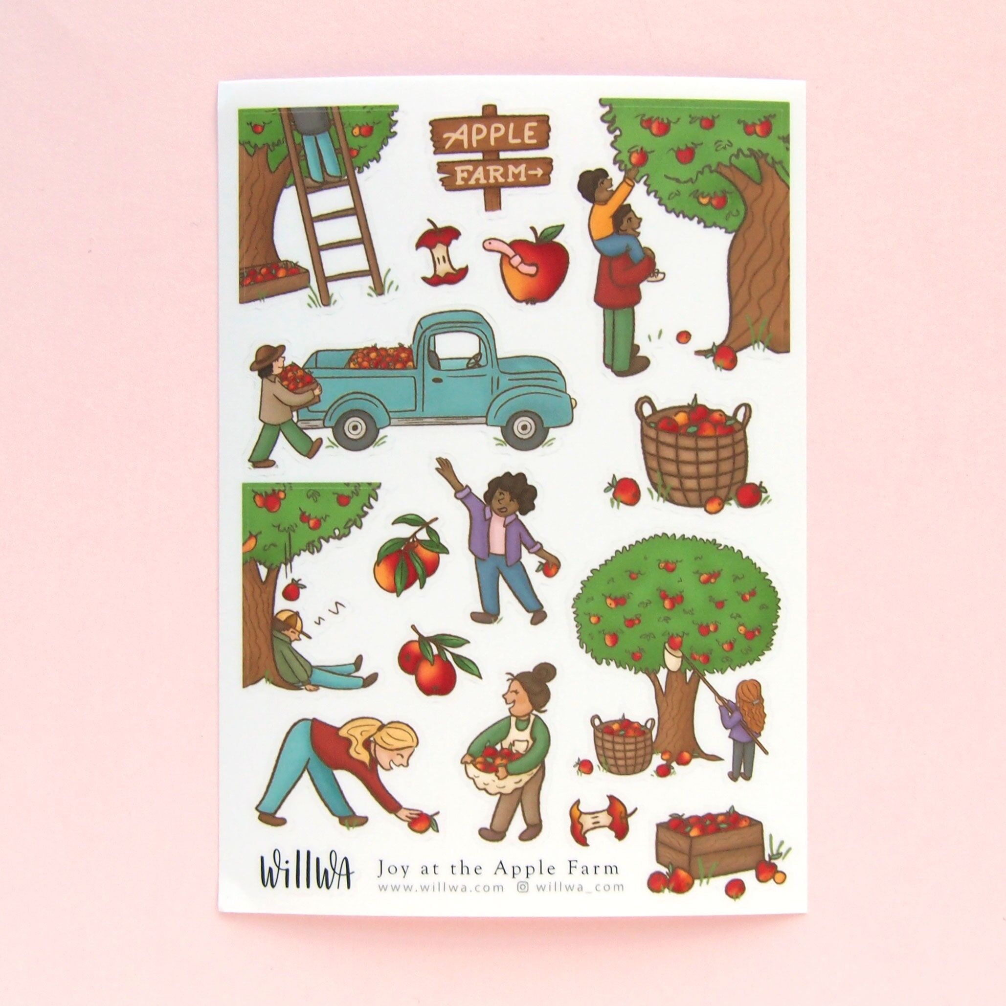 Stickerbogen – Freude auf dem Apfelbauernhof