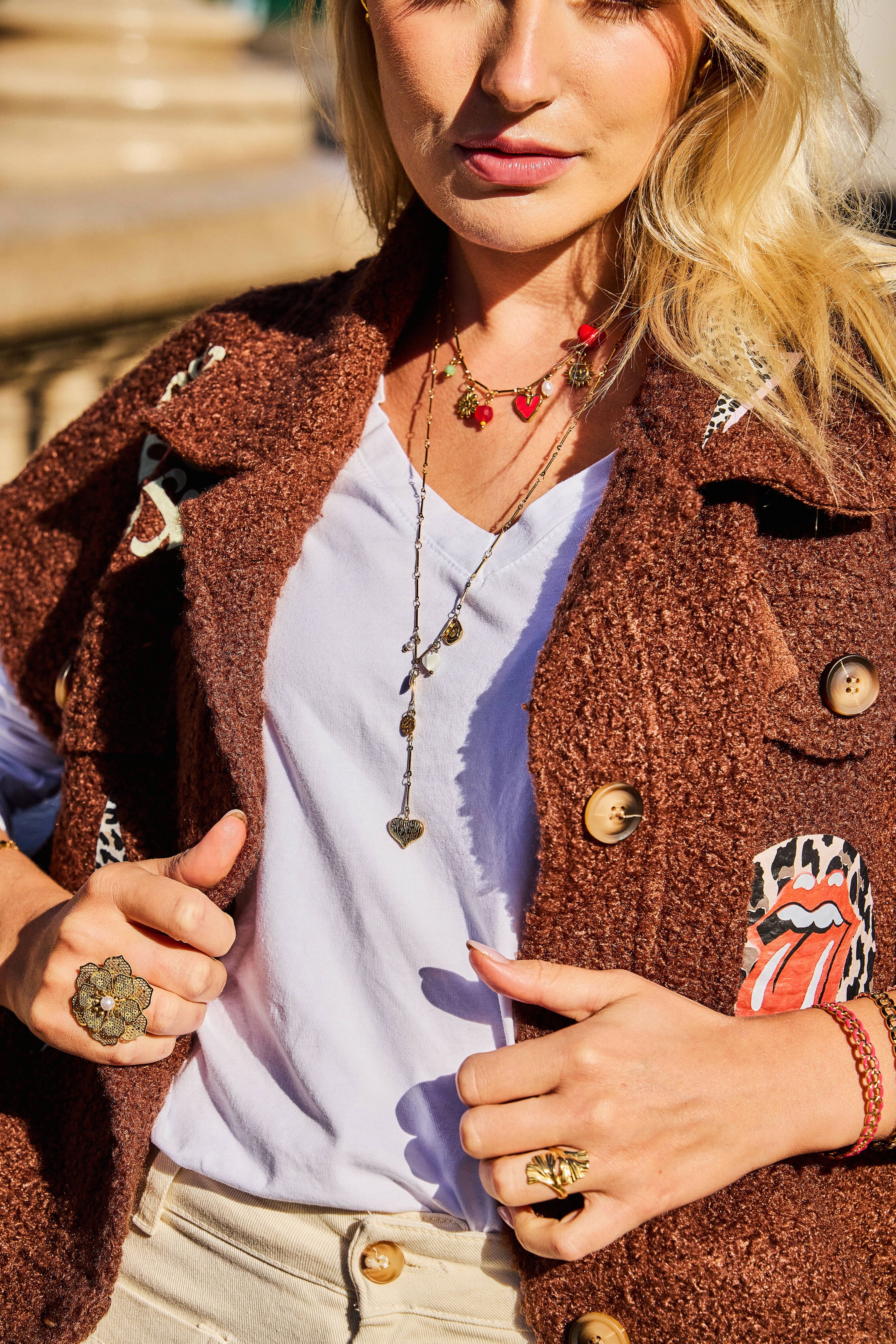 Goldener Ginkgoblatt-Ring aus Edelstahl – Natürliche und trendige Eleganz