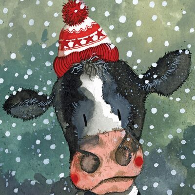 Christmas Cow Kitchen Tea Towel