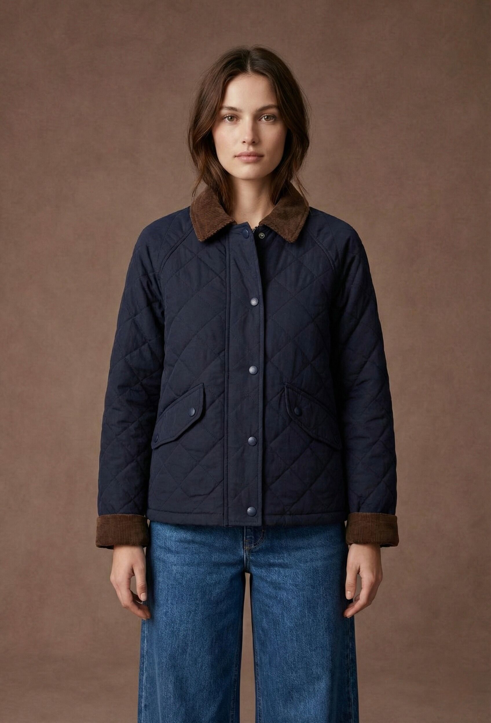 Veste matelassée col velours zippée PV2579