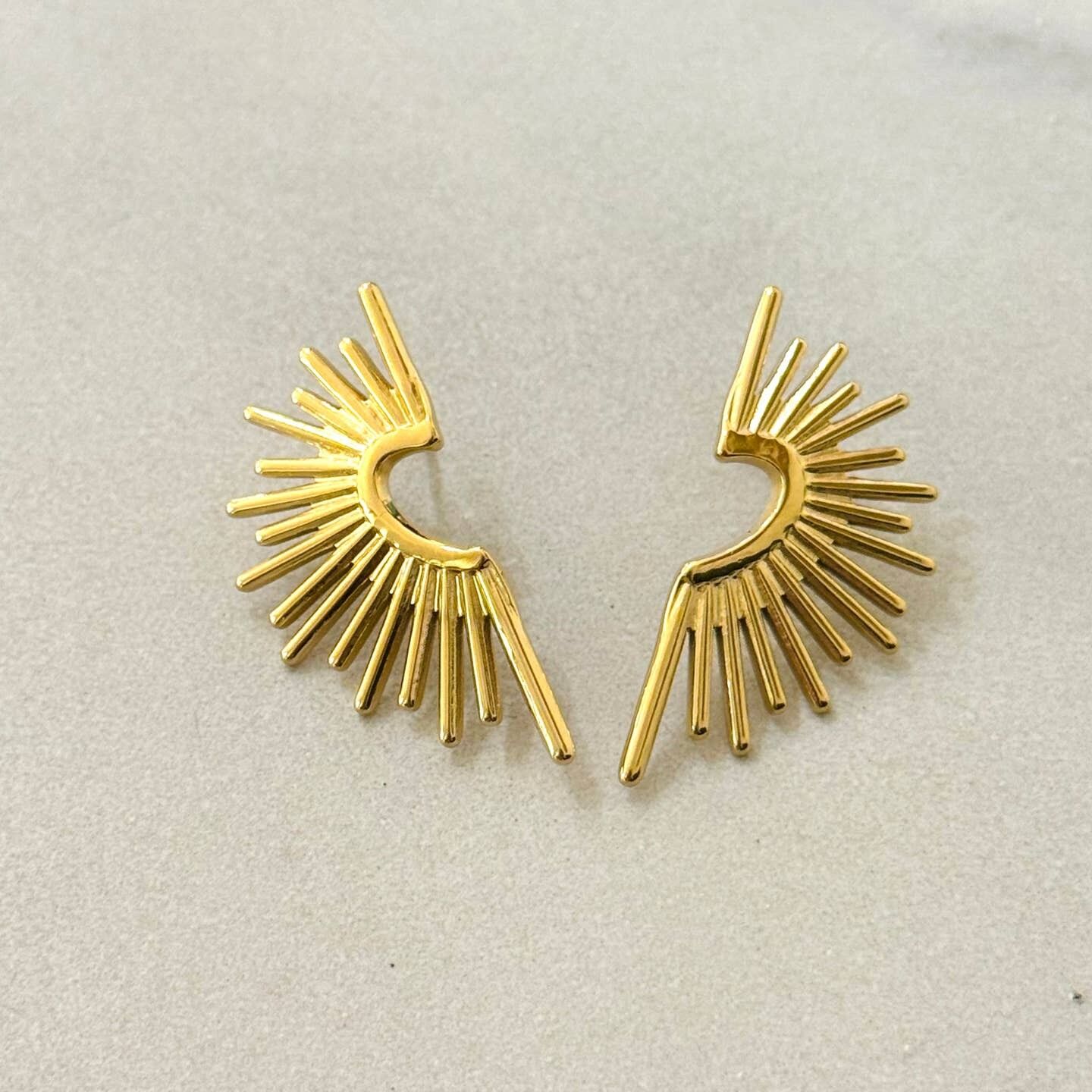 Half Heart Stud Earrings 