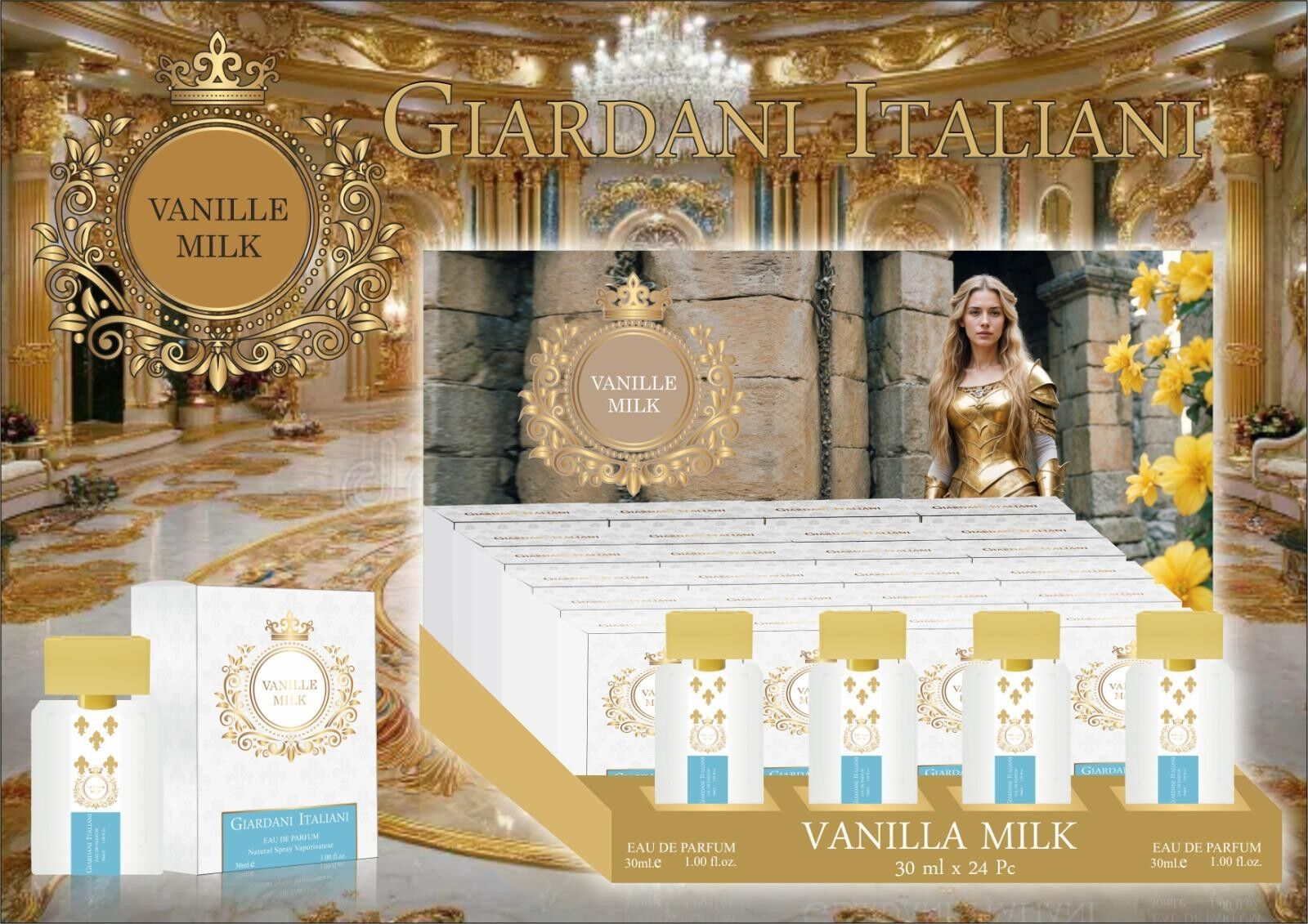 CONFEZIONE 24 PEZZI PROFUMO 30ML LATTE ALLA VANIGLIA